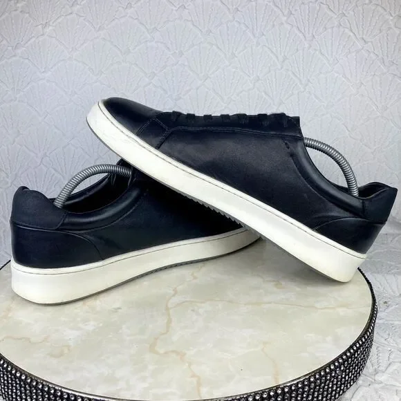 Nordstrom Rack Shoes Mens Sz 11 Black Ortholite Leather Comfort Casual Sneakers - Picture 10 of 13